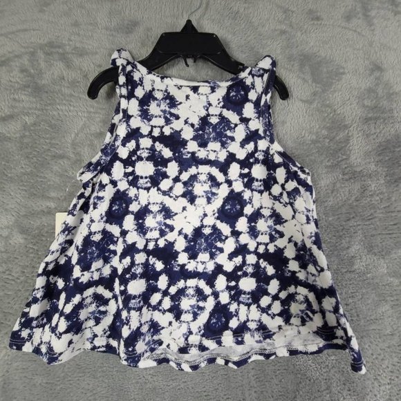 Tucker‎ + Tate Girls Tank Top Navy Peacoat Tie Dye Pullover Sleeveless Bow 4 - Picture 2 of 7